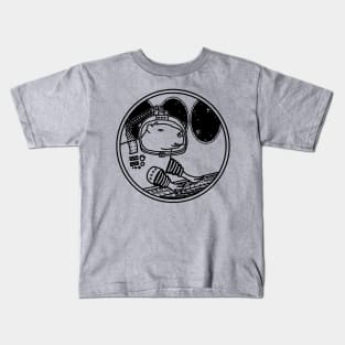 Sci Fi Space Astronaut Capybara in Spaceship Kids T-Shirt